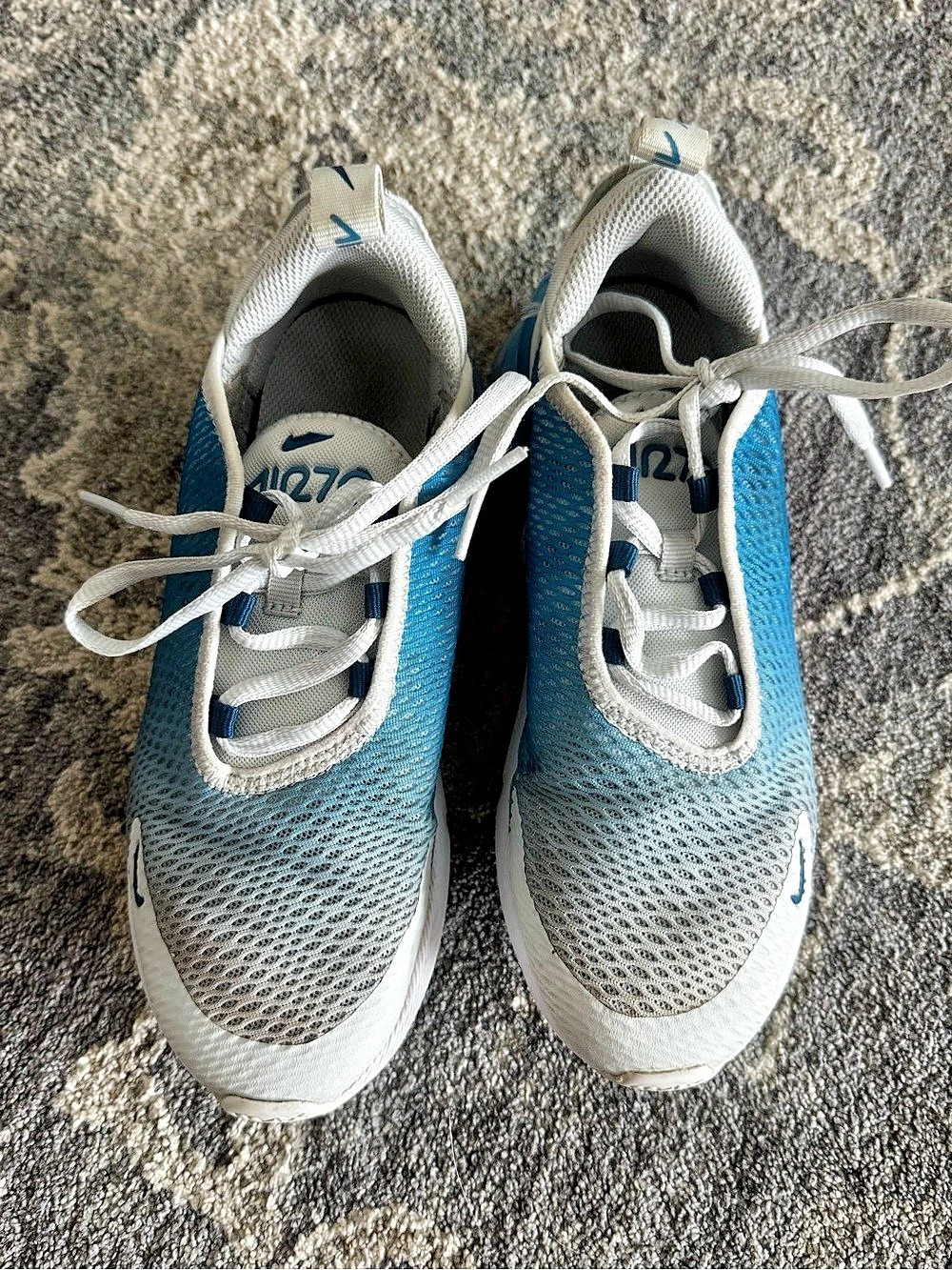 Nike Air Max 270 Kids 2Y Blue White Sneakers
